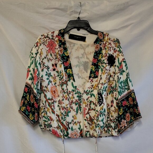 ZARA Floral Print Kimono Jacket - Picture 4 of 11